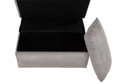 Garrell Brownish Gray Velvet Lift Top Storage Bench with Pull-out Bed - Ornate Home