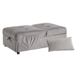 Garrell Brownish Gray Velvet Lift Top Storage Bench with Pull-out Bed - Ornate Home