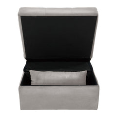 Garrell Brownish Gray Velvet Lift Top Storage Bench with Pull-out Bed - Ornate Home