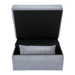 Garrell Gray Velvet Lift Top Storage Bench with Pull-out Bed - Ornate Home