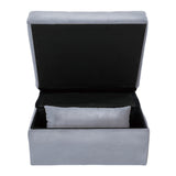 Garrell Gray Velvet Lift Top Storage Bench with Pull-out Bed - Ornate Home