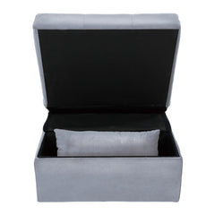 Garrell Gray Velvet Lift Top Storage Bench with Pull-out Bed - Ornate Home