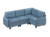 Garren Blue 4-Piece Sectional with Storage - Ornate Home