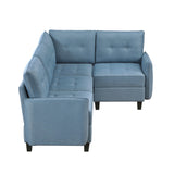 Garren Blue 4-Piece Sectional with Storage - Ornate Home