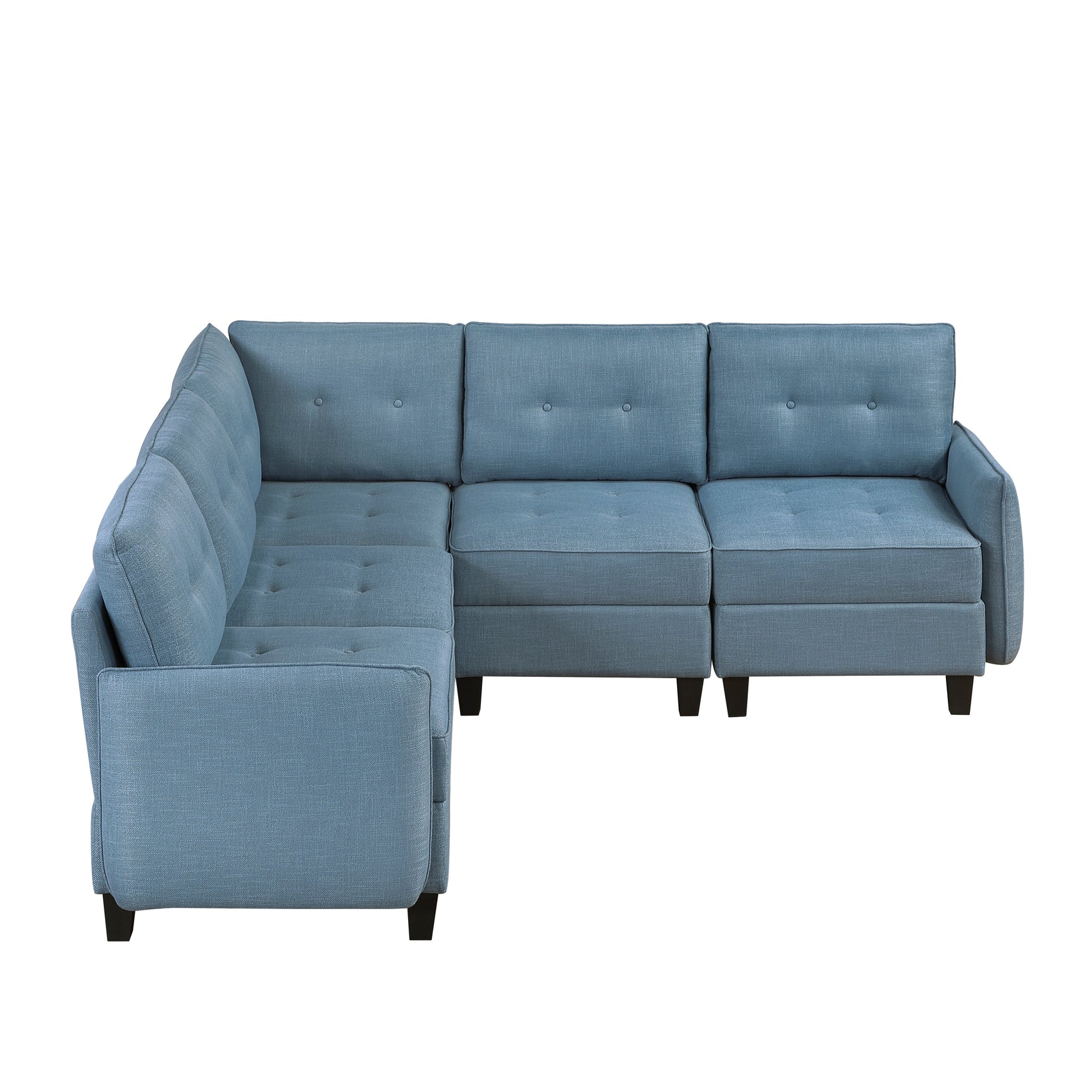 Garren Blue 5-Piece Sectional with Storage - Ornate Home