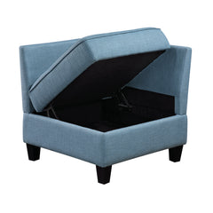 Garren Blue 5-Piece Sectional with Storage - Ornate Home