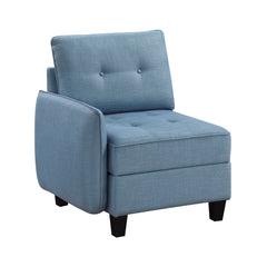 Garren Blue 5-Piece Sectional with Storage and Ottoman - Ornate Home