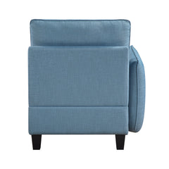Garren Blue 5-Piece Sectional with Storage and Ottoman - Ornate Home