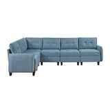 Garren Blue 6-Piece Sectional with Storage - Ornate Home