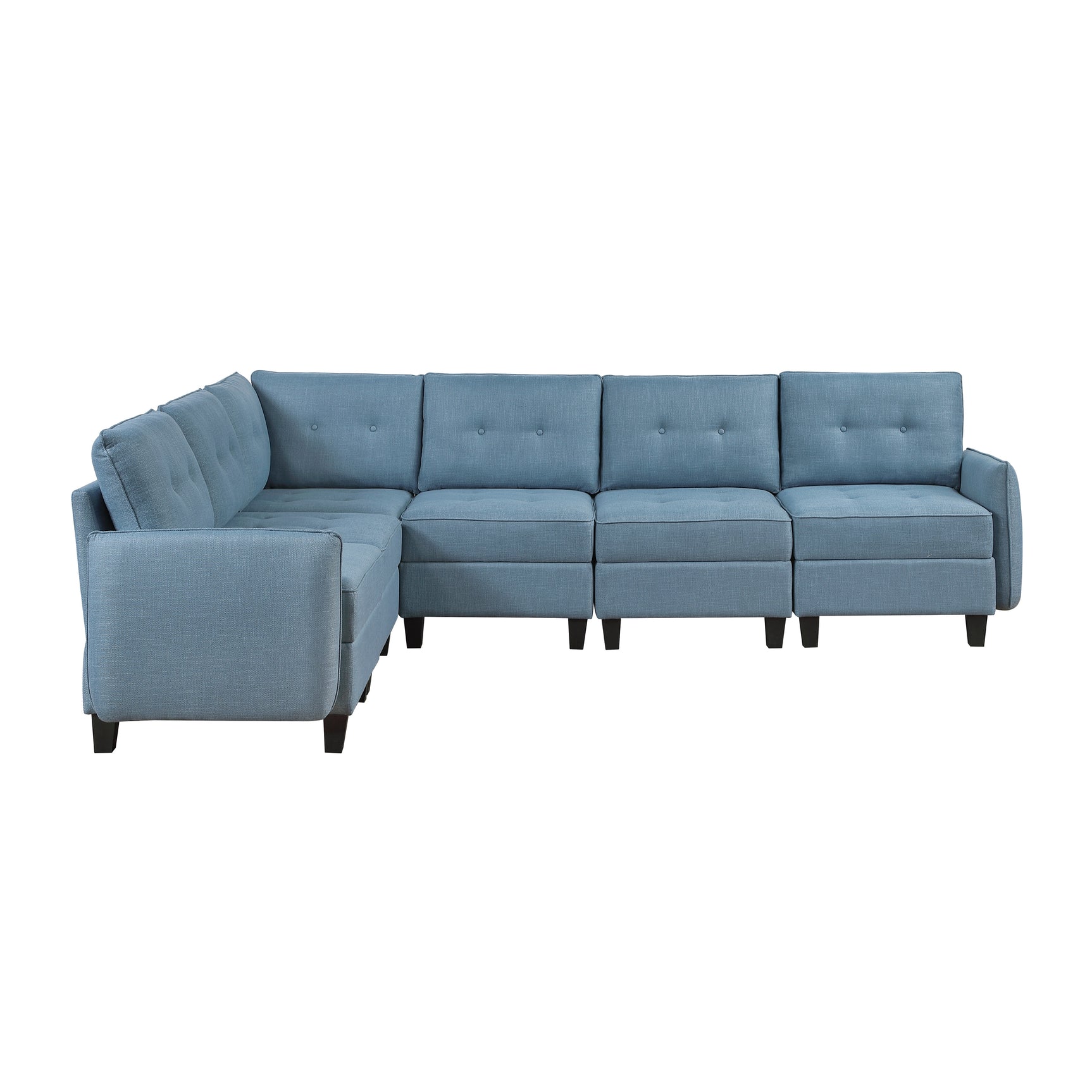 Garren Blue 6-Piece Sectional with Storage - Ornate Home