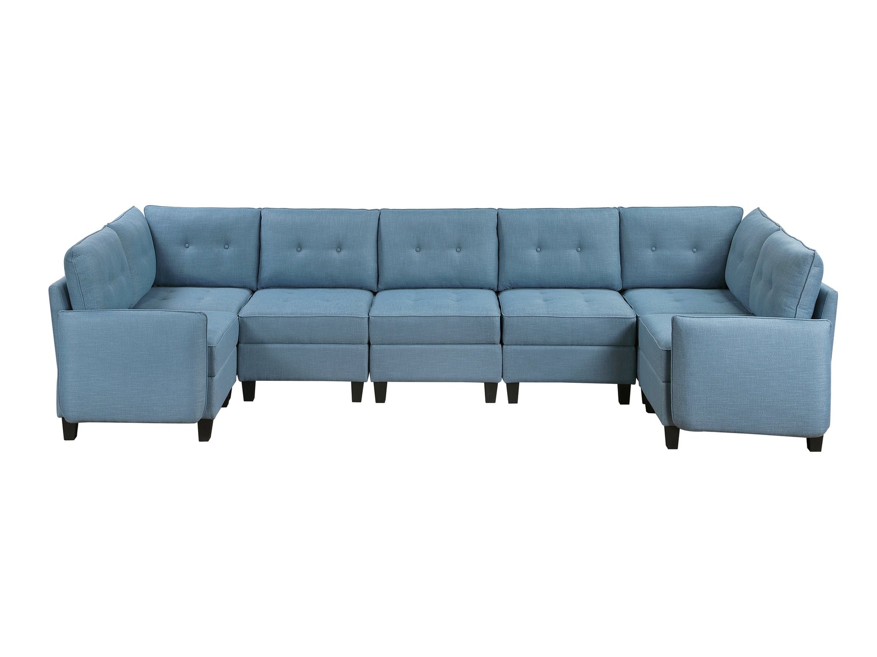 Garren Blue 7-Piece Sectional with Storage - Ornate Home