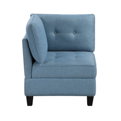 Garren Blue 7-Piece Sectional with Storage - Ornate Home
