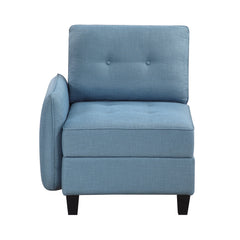 Garren Blue 7-Piece Sectional with Storage and Ottoman - Ornate Home