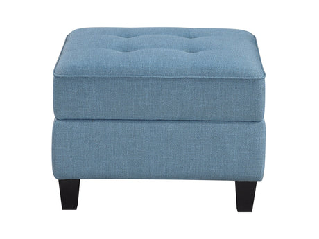 Garren Blue Ottoman with Storage - Ornate Home