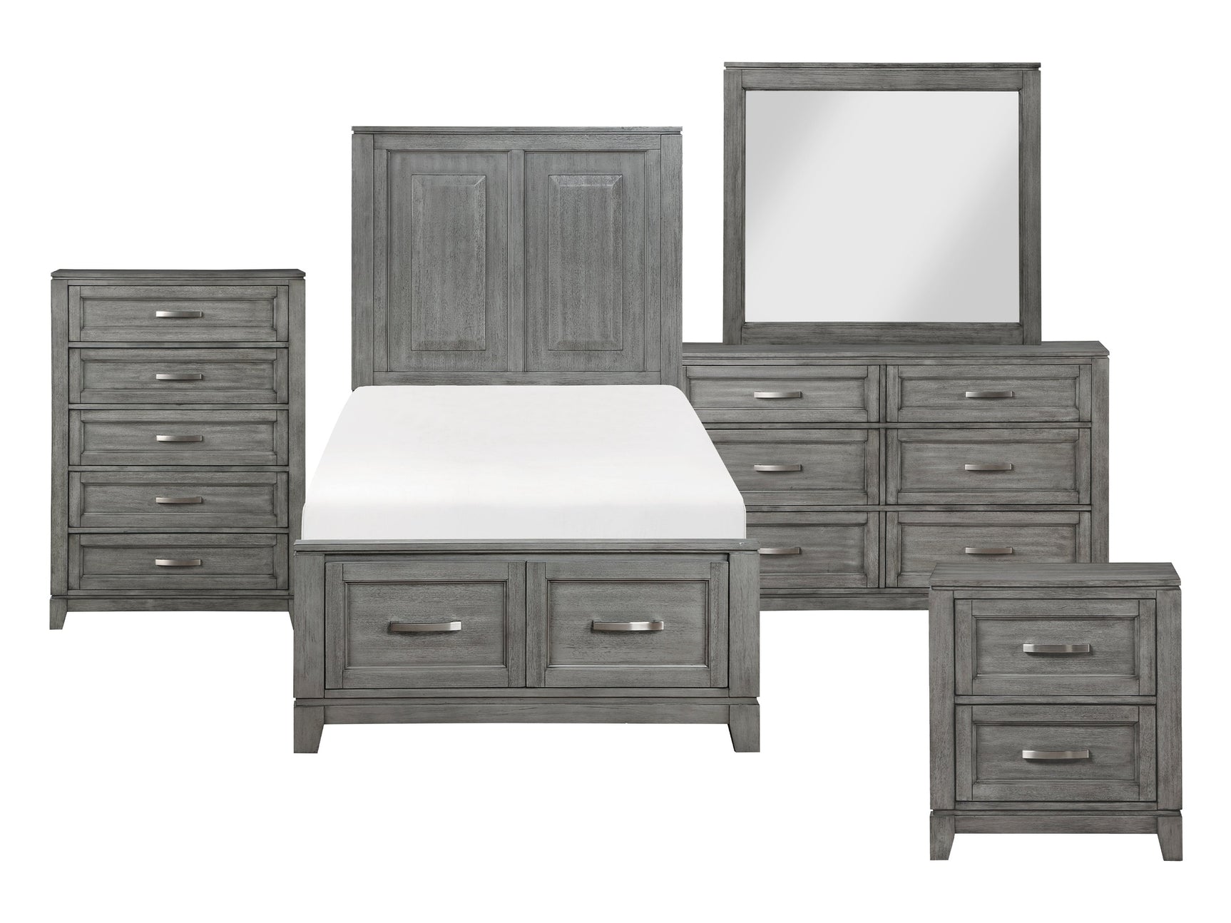 Garretson Gray 5-Piece Twin Bedroom Set - Ornate Home