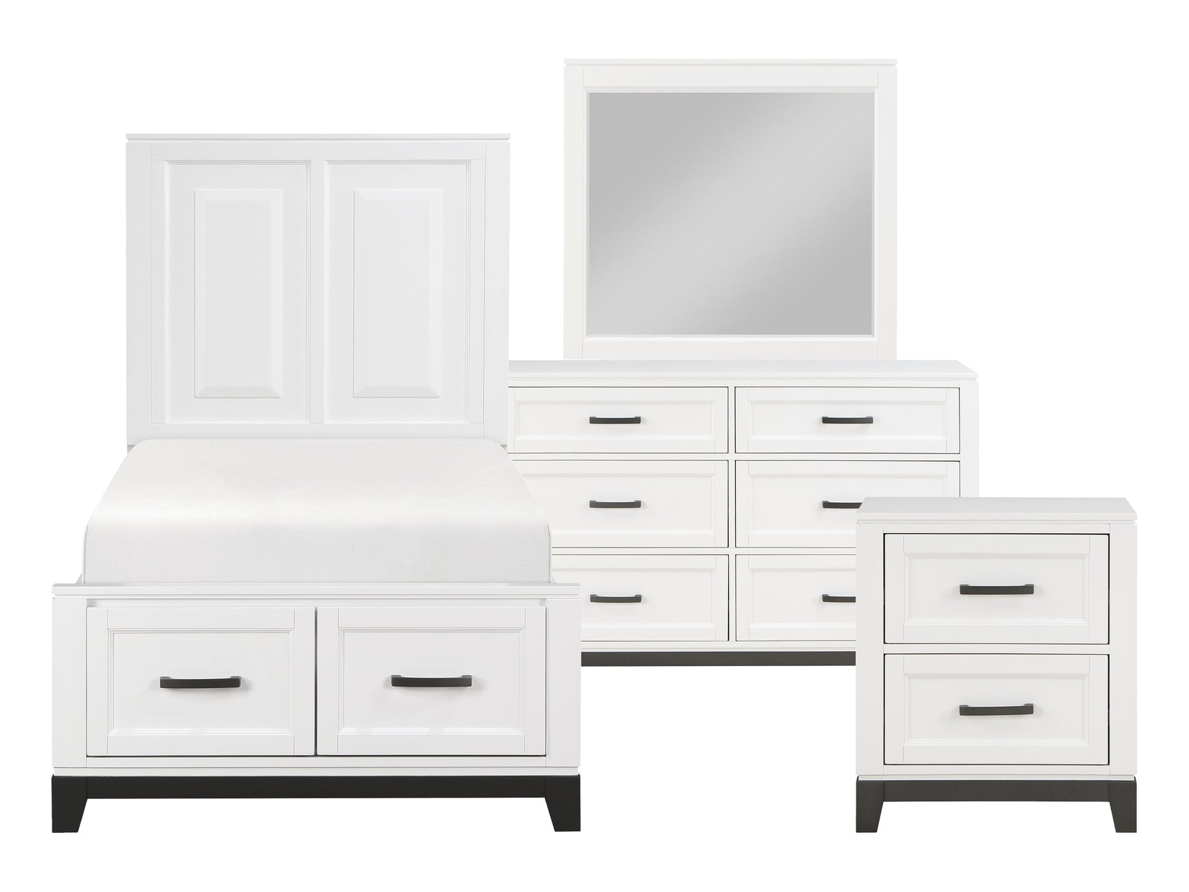 Garretson White 4-Piece Twin Bedroom Set - Ornate Home