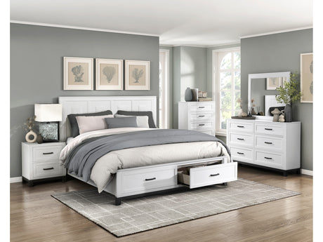 Garretson White 5-Piece Queen Bedroom Set - Ornate Home