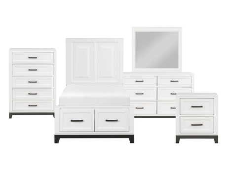 Garretson White 5-Piece Twin Bedroom Set - Ornate Home