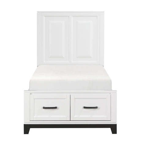 Garretson White 5-Piece Twin Bedroom Set - Ornate Home