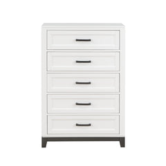 Garretson White 5-Piece Twin Bedroom Set - Ornate Home