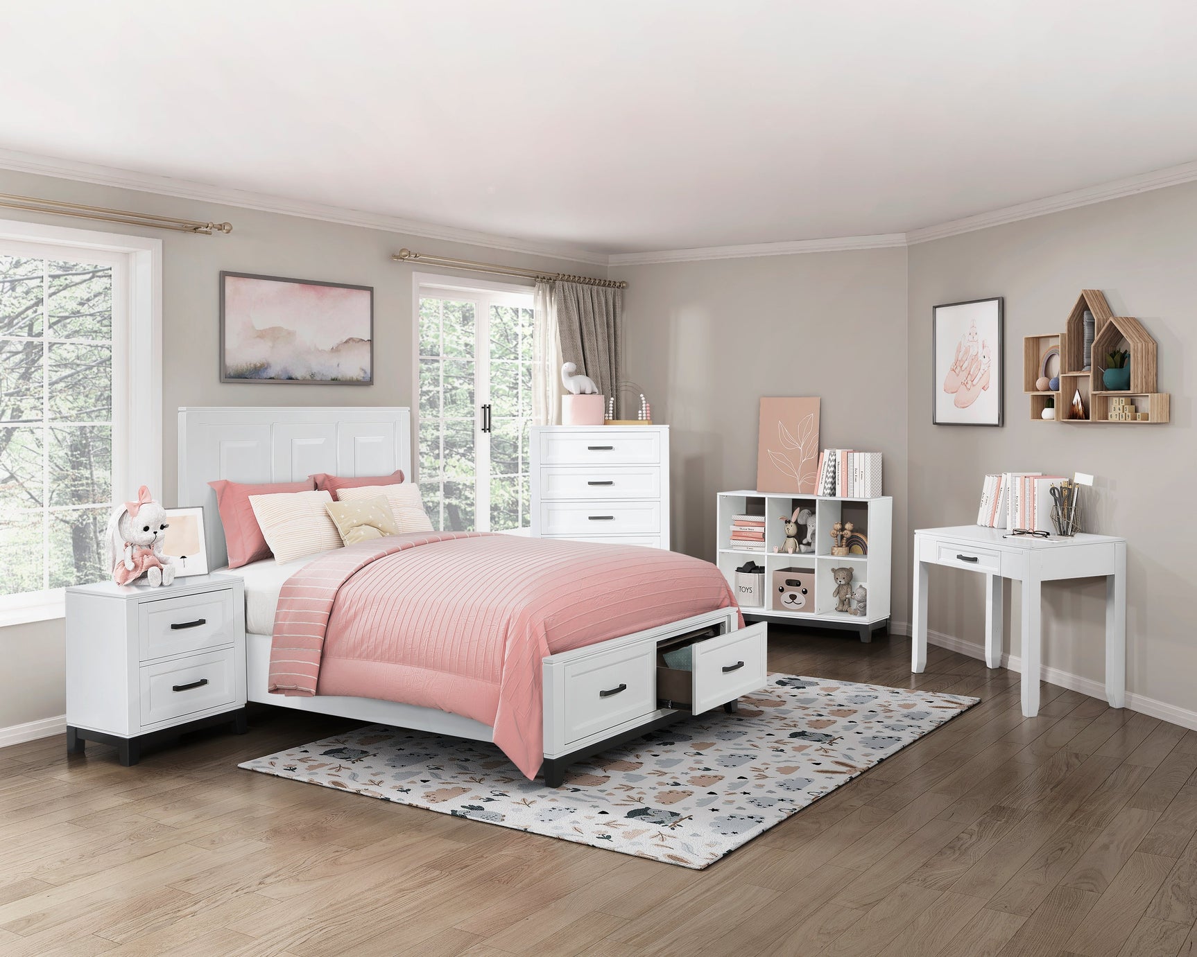 Garretson White Full Platform Bed - Ornate Home