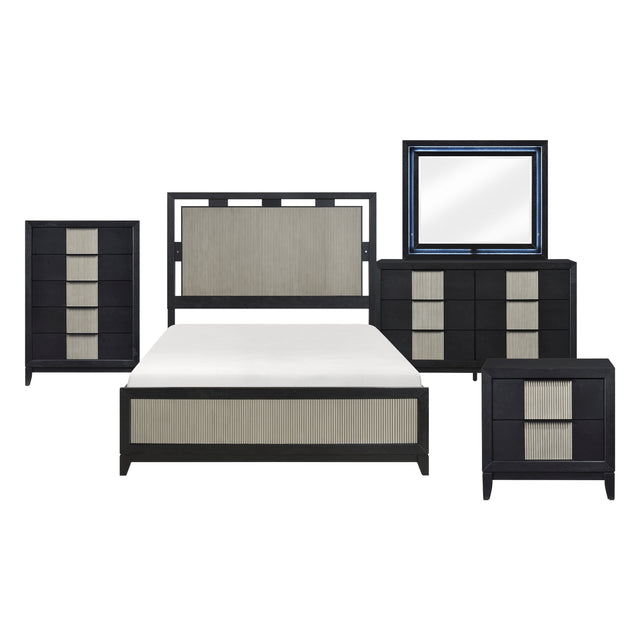 Garrison Black 5pc Bedroom Set - Ornate Home