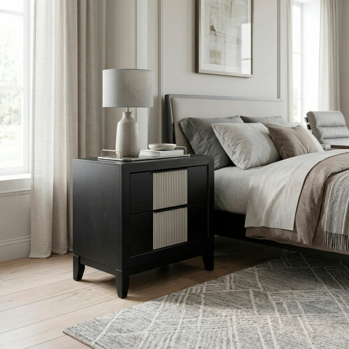 Garrison Black Nightstand - Ornate Home