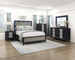 Garrison Black Queen Bed - Ornate Home