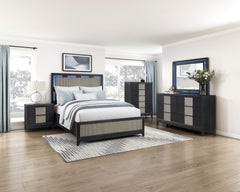 Garrison Black Queen Bed - Ornate Home