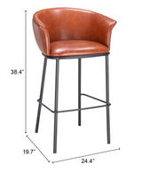 Garston Brown Barstool - Ornate Home