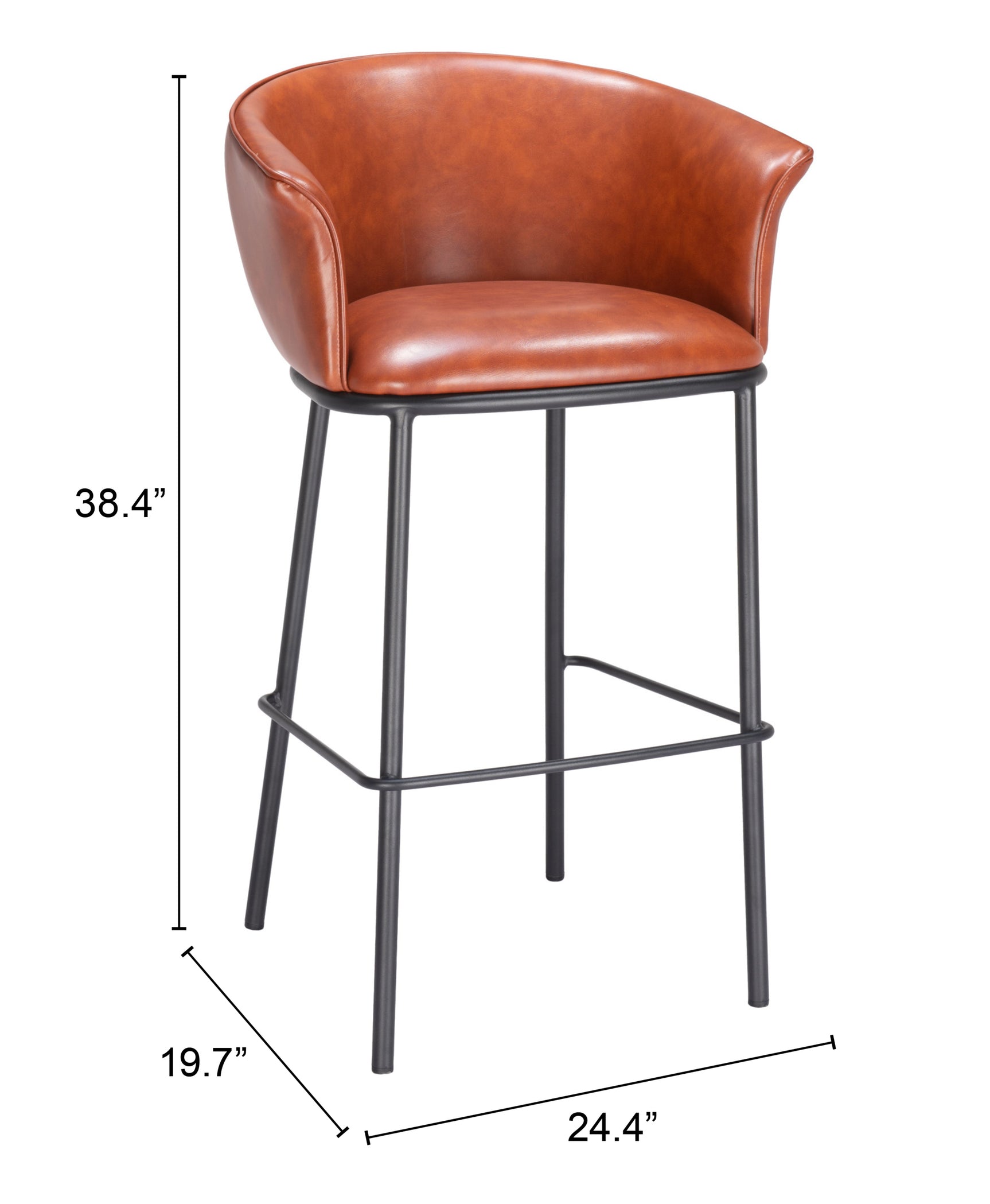 Garston Brown Barstool - Ornate Home