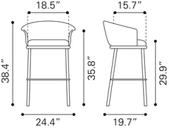 Garston Gray Barstool - Ornate Home