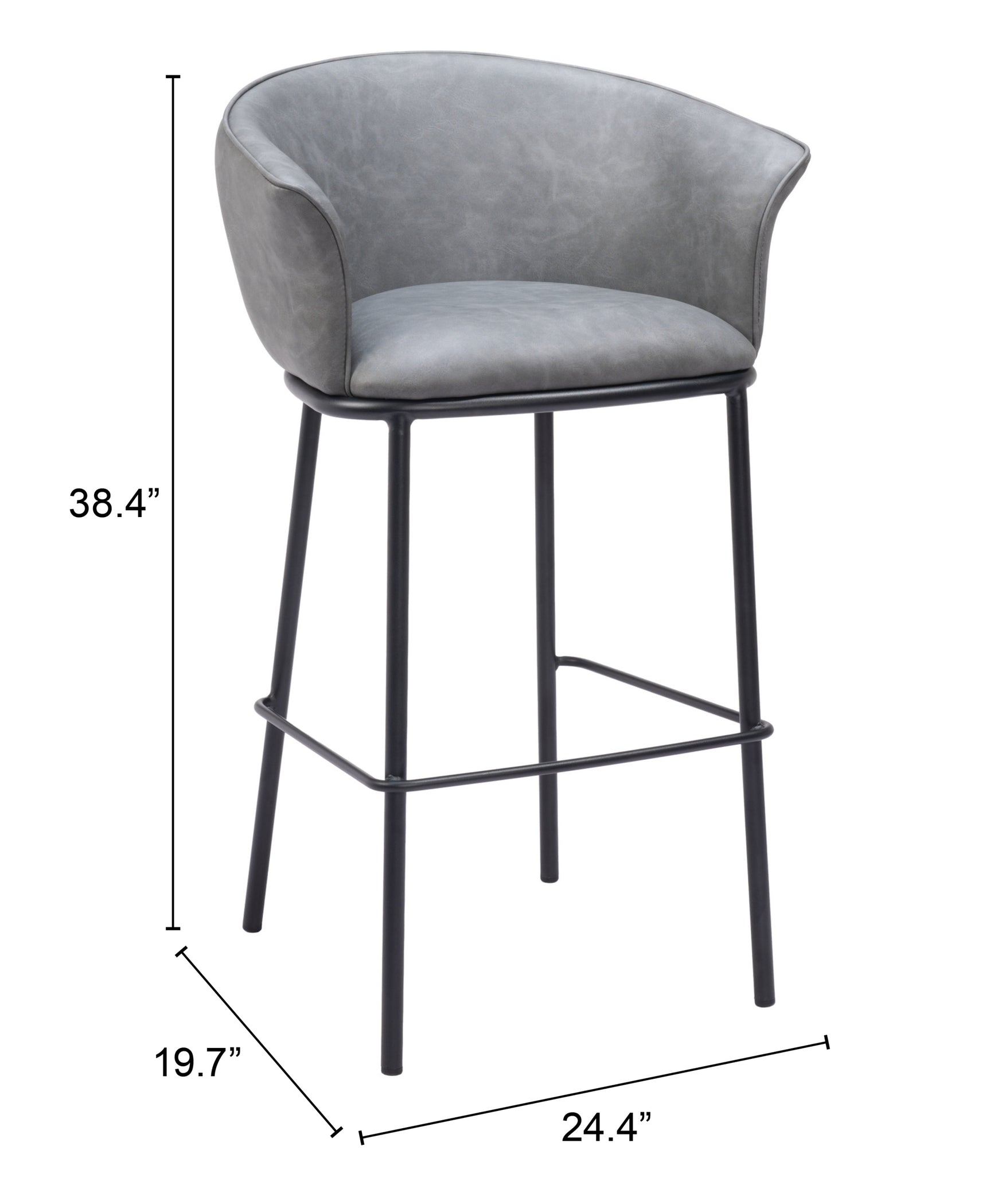 Garston Gray Barstool - Ornate Home