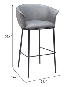 Garston Gray Barstool - Ornate Home