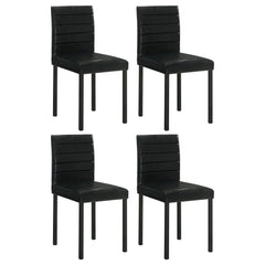 Garza Black Upholstered Dining Side Chair (Set of 4) - Ornate Home