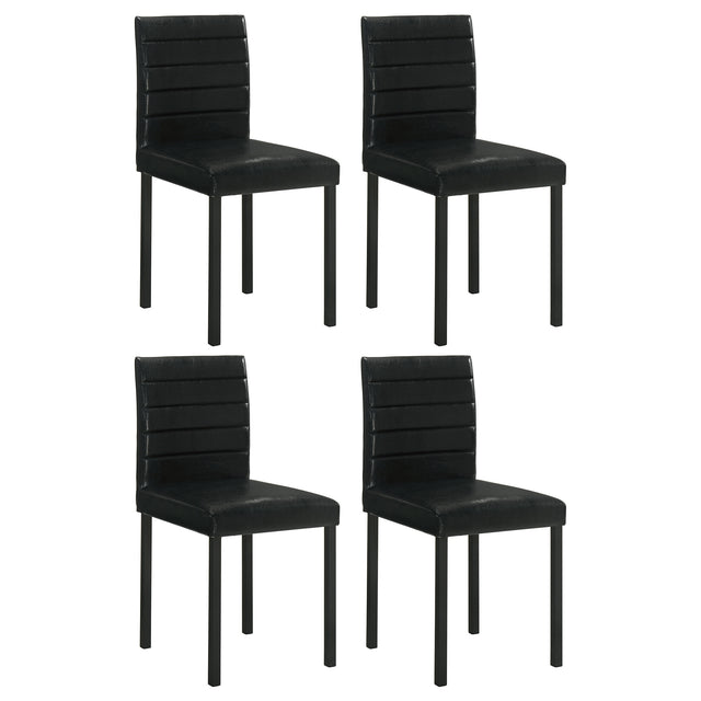Garza Black Upholstered Dining Side Chair (Set of 4) - Ornate Home