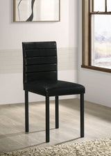 Garza Black Upholstered Dining Side Chair (Set of 4) - Ornate Home
