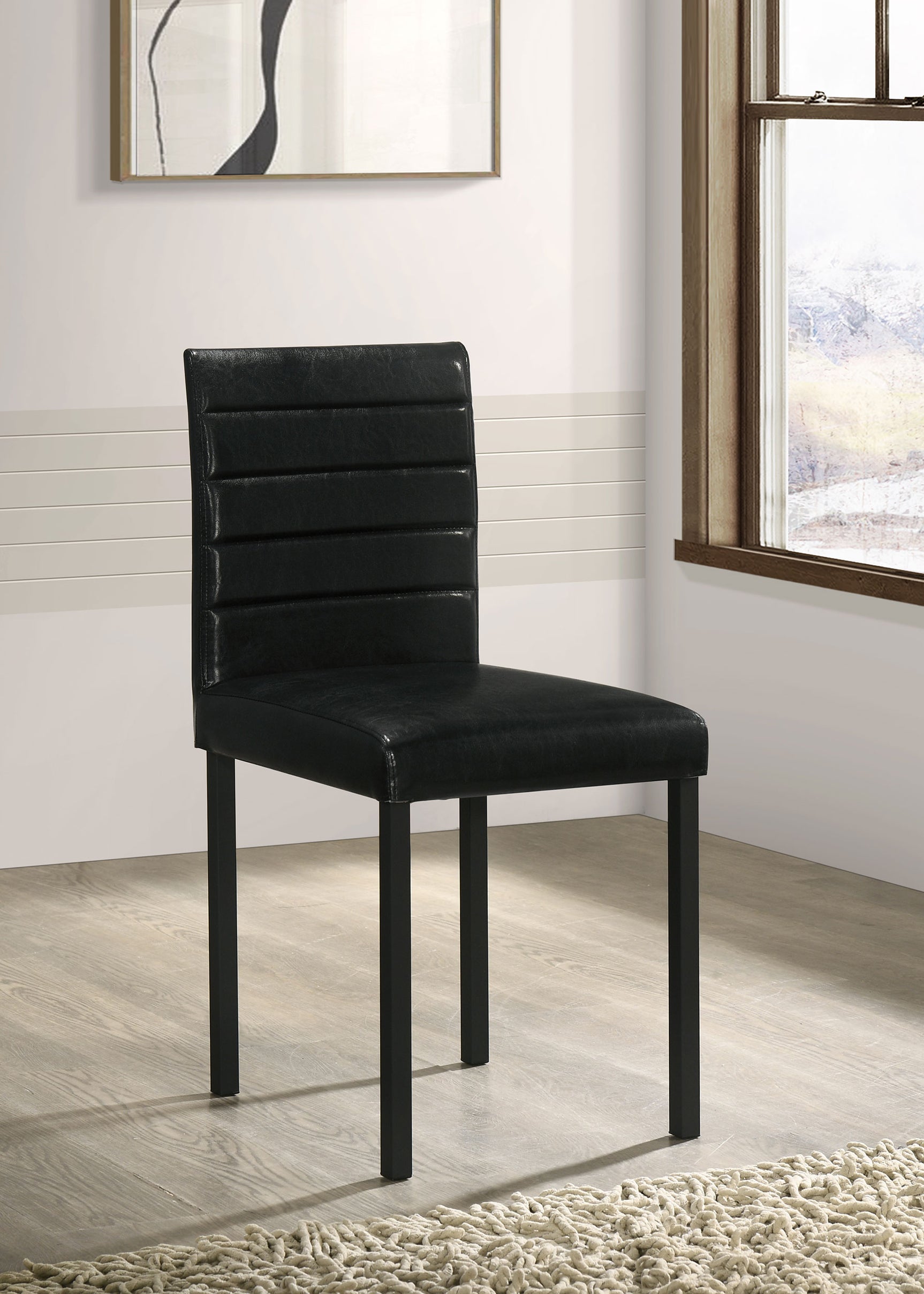 Garza Black Upholstered Dining Side Chair (Set of 4) - Ornate Home