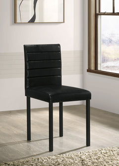Garza Black Upholstered Dining Side Chair (Set of 4) - Ornate Home