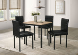 Garza Black Upholstered Dining Side Chair (Set of 4) - Ornate Home