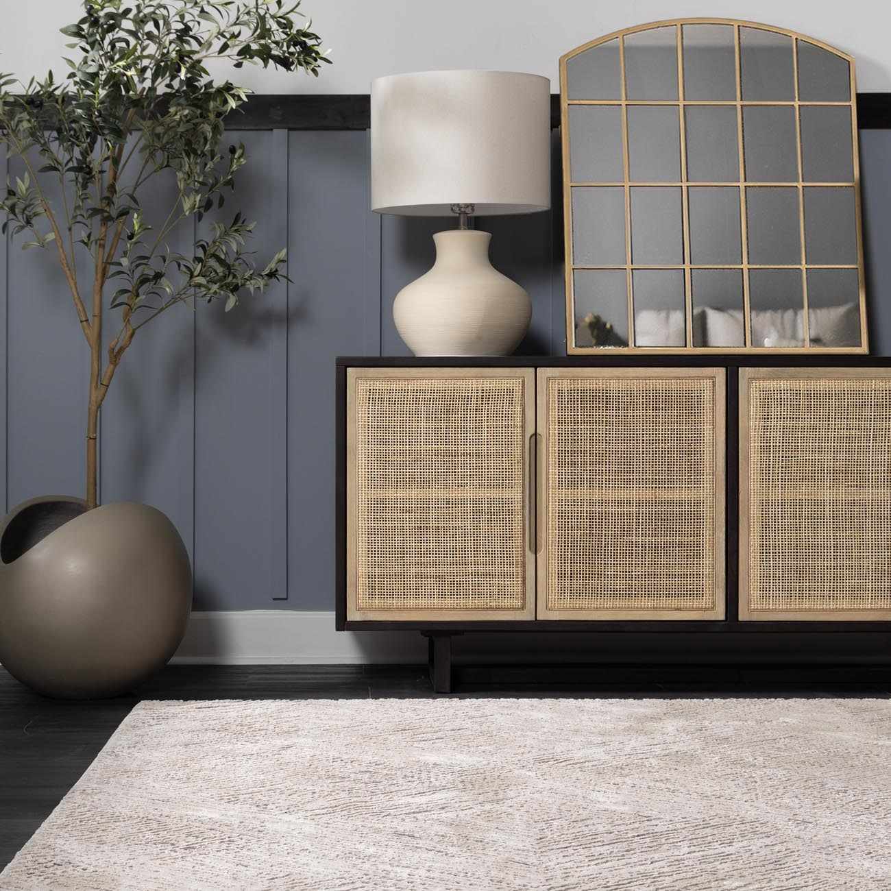 Garza Diamond Textured Washable Rug - Ornate Home