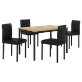 Garza Greige Oak/Black 5-piece Rectangular Dining Table - Ornate Home