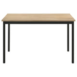 Garza Greige Oak/Black 5-piece Rectangular Dining Table - Ornate Home