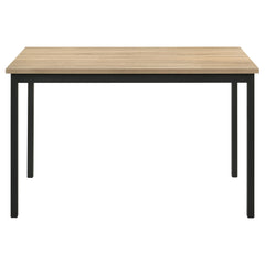 Garza Greige Oak/Black 5-piece Rectangular Dining Table - Ornate Home