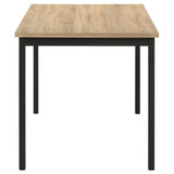 Garza Greige Oak/Black 5-piece Rectangular Dining Table - Ornate Home