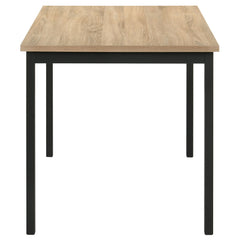 Garza Greige Oak/Black 5-piece Rectangular Dining Table - Ornate Home