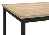 Garza Greige Oak/Black 5-piece Rectangular Dining Table - Ornate Home