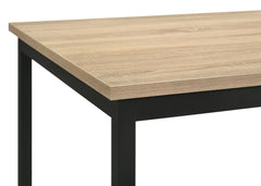 Garza Greige Oak/Black 5-piece Rectangular Dining Table - Ornate Home