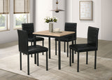 Garza Greige Oak/Black 5-piece Space Saving Rectangular Dining Table - Ornate Home