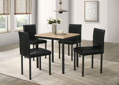 Garza Greige Oak/Black 5-piece Space Saving Rectangular Dining Table - Ornate Home